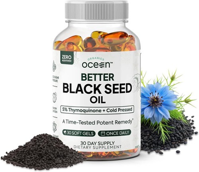 #ad Organics Ocean Better Black Seed Oil Cold Pressed Pure Nigella Sativa Oil for $34.97