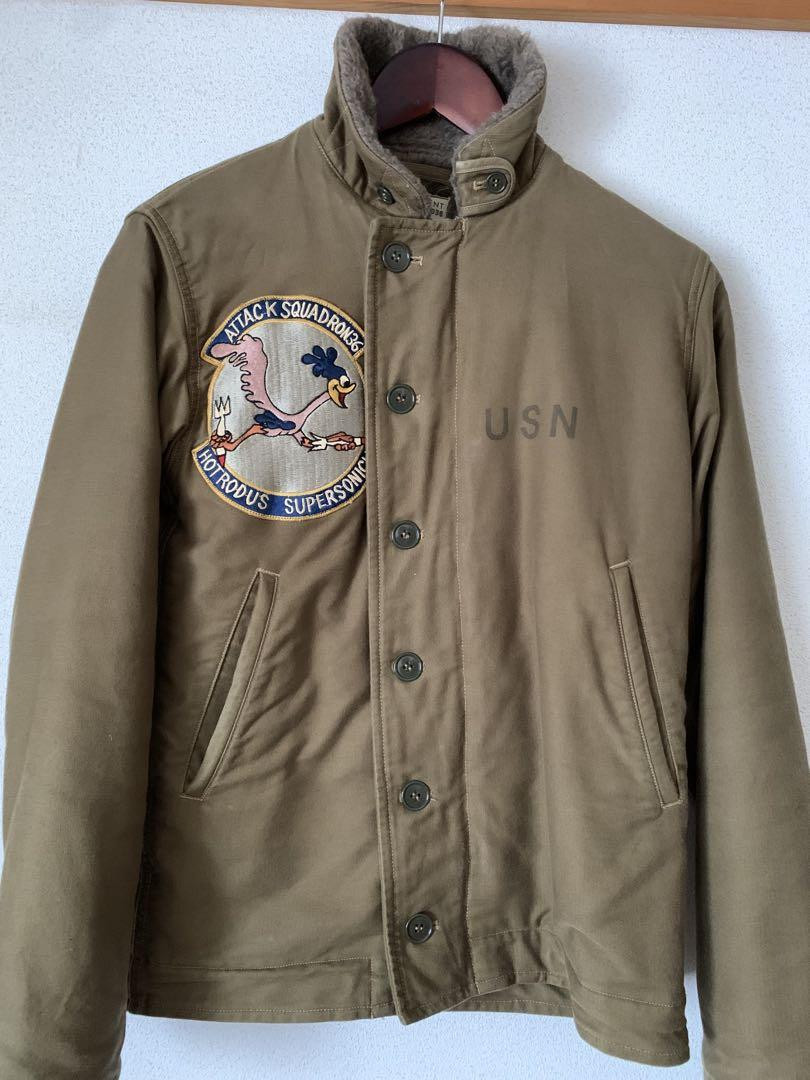 ジャケット・アウター BUZZ RICKSON'S N-1 DECK JACKET 40s MODEL Buzz Rickson's Type N-1 Khaki “NAVY DEPARTMENT DEMOTEX-ED