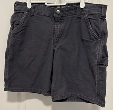 Carhartt Women's Fit Flex Canvas Carpenter Shorts Sz 12 w/ 10  Inseam Dark Blue