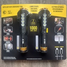 Kc Auto Light With Emergency Tool 2 Pack 1000 Lumen Rechargeable Flashlight Set