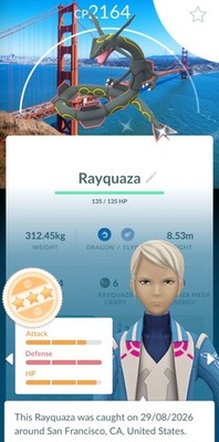 Pokemon Go Shiny Rayquaza San Francisco Hintergrund/SCHNELL/BESCHREIBUNG LESEN
