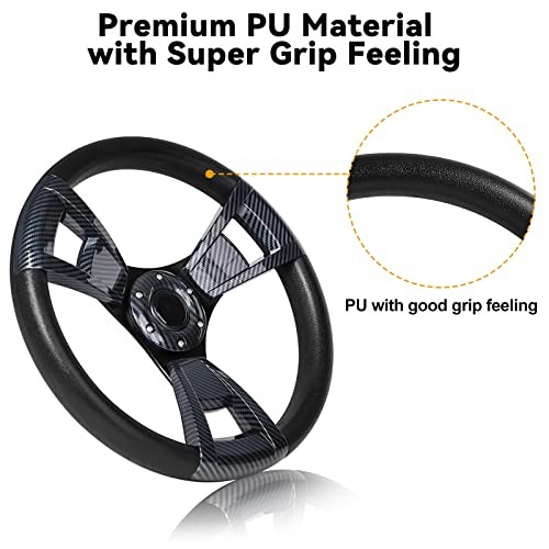 13.7'' 350mm Golf Steering Wheel, Racing Cart Fit Club Car DS and - Picture 4 of 8