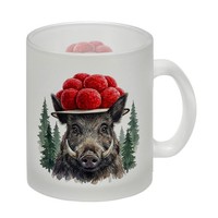 Wildschwein Mit Bollenhut Glas Tasse Schwarzwald Motiv