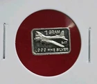 B-17 Plane - 1 Gram .999 Fine Pure Solid SILVER Bullion Mini Bar Coin Ingot