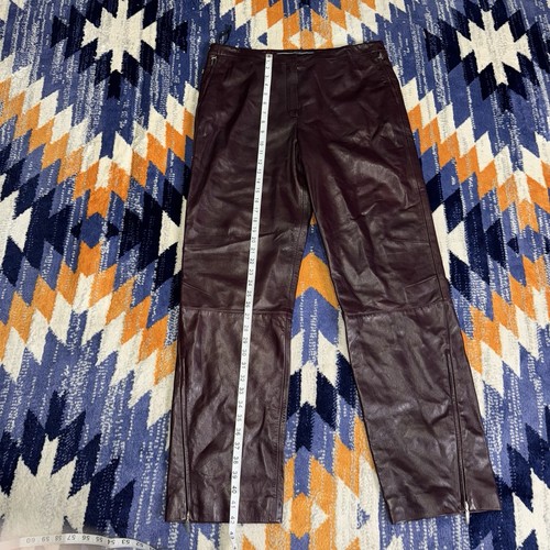 Escada Sport Women Leather Pants Size 44 Maroon - Picture 12 of 13