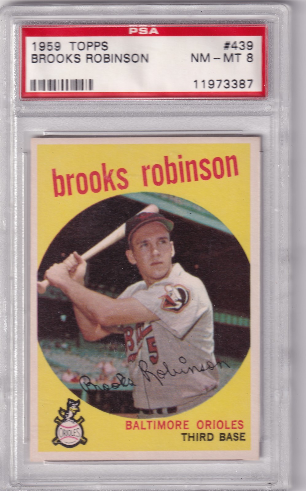 1959 Topps Baseball # 439 Brooks Robinson PSA 8