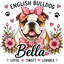 Personalized ENGLISH BULLDOG ] PNG | Custom Dog Name Design