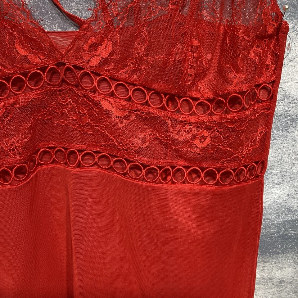 Elegante Momentos Lencería de Encaje Rojo Talla 3XL Camisón Babydoll Vestido y Tanga Foto 3 de 4