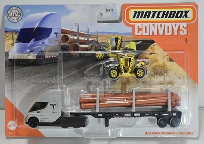 Matchbox Convoys Tesla Semi & Pipe Trailer \ Load Lifter GBK70 (GMD05-4B10)