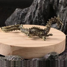Brass Dragon Figurine Small Animal Statue Table Office Home Decoration Boy Gifts