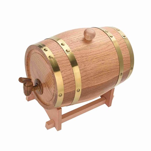 Dispensador de barril de vino de madera de roble de colección 3L barril de whisky para almacenamiento - Imagen 4 de 12
