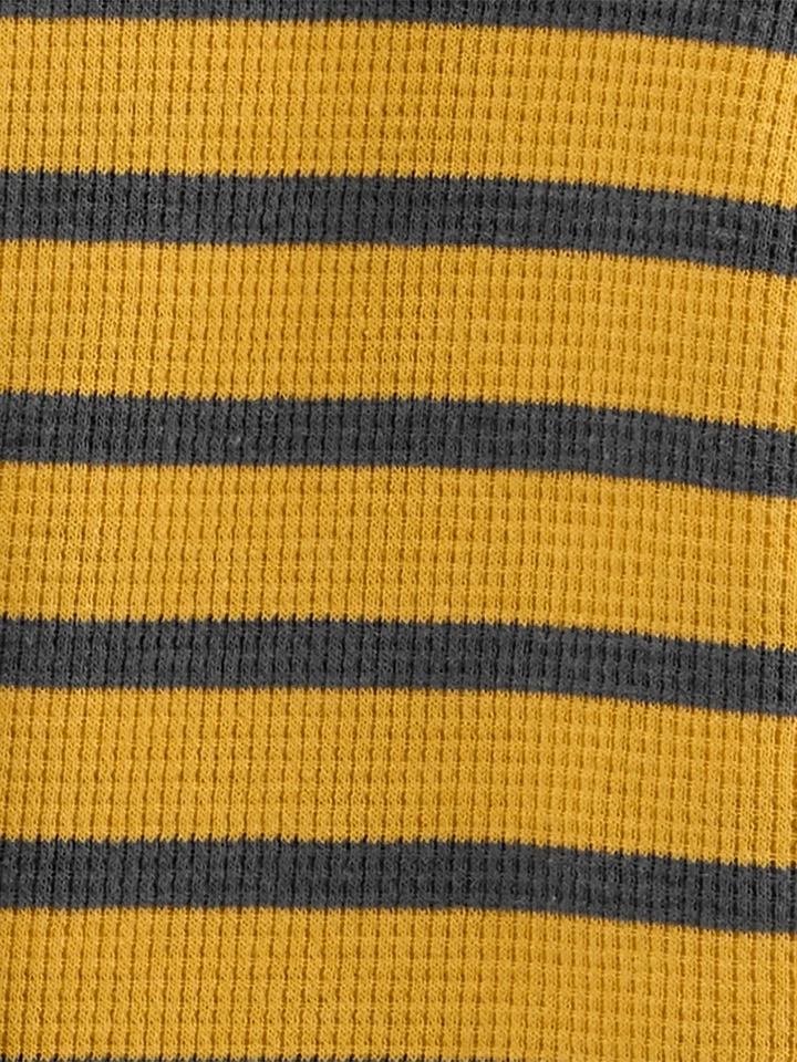 Pacote com 3 camisas térmicas de manga comprida para meninos, listras cinza/amarelas/na... - Imagem 3 de 4