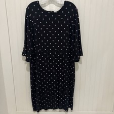 Old Navy Black Tan polka dot  XXL plus sz Fall cottage classic Fit Flare