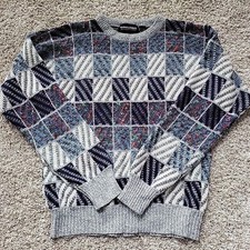 VINTAGE Expressions International Mens Retro Vibrant Color Sweater NO SZ TAG M 