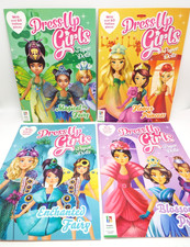 4 Dress-Up Girls Paper Dolls Books-Magical/Enchanted Fairy, Flower Princess NEW