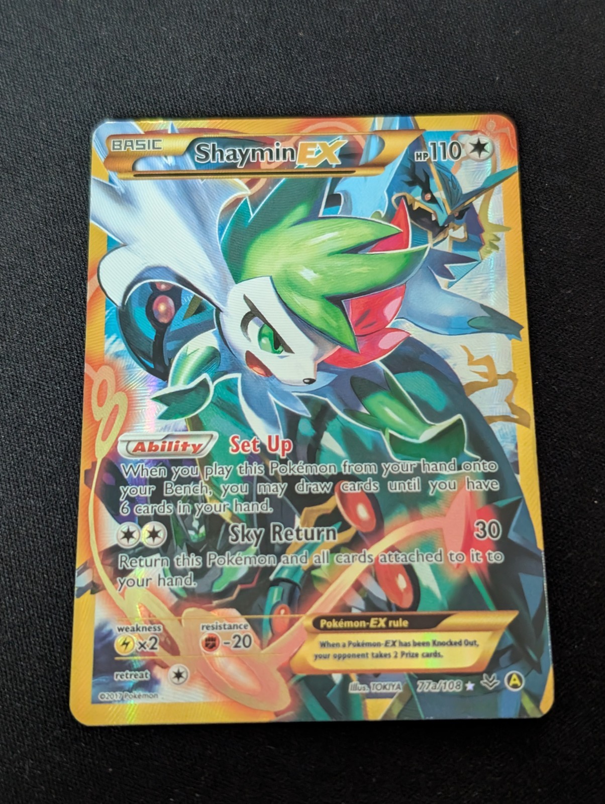 Shaymin EX 77a/108 XY Roaring Skies Alternate Art Pokemon Card - MP