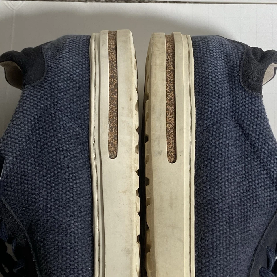 Birkenstock Bend Zapatos Bajos Mujer Talla 10 EU 41 Azul Marino Gamuza Lona Corcho Tenis Foto 4 de 4