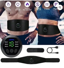 EMS Abdominal ABS Muscle Stimulater Training Toner Fitness 10 Modes Workout Belt