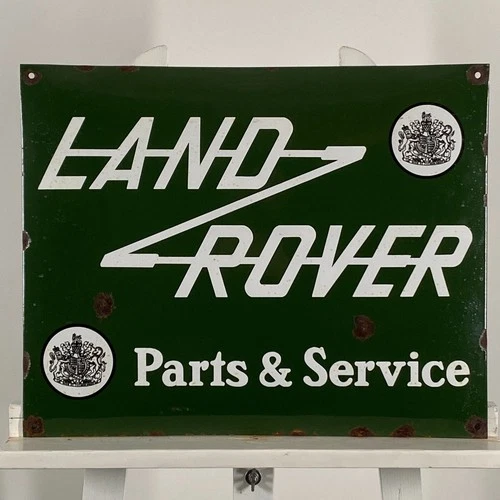 Land Rover Enamel Sign - 50x40cm (19.7x15.7") - Vintage Porcelain Garage Signage