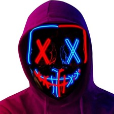 Halloween LED Light Up Mask Scary Cosplay Costume Festival New Party Masquerade