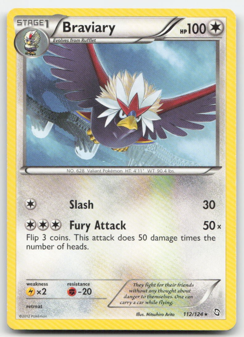 Braviary 112/124 Dragons Exalted Rare Pokemon MP