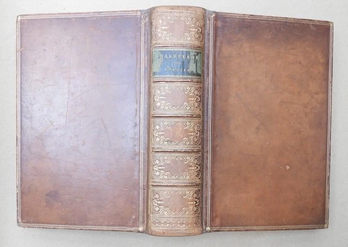 WILLIAM SHAKESPEARE - COMPLETE PLAYS 1852, ILLUSTRATED, FULL LEATHER