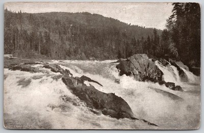 Kootenay Falls BC Postcard J.H. Clarke Selkirk, Man.