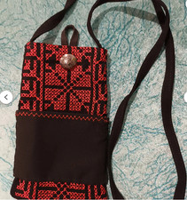 Palestinian Embroidered Crossbody Mobile Bag with bank card pocket - Pouch Purs