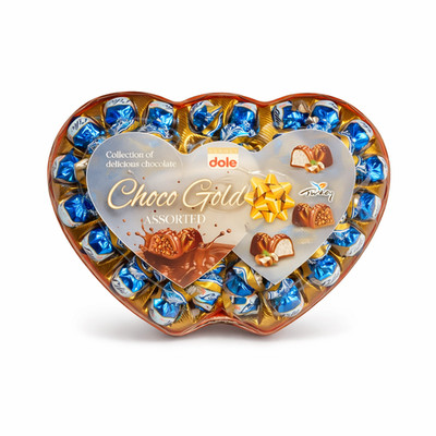 Choco Gold Pralinen Herzbox 560g Assorted Geschenkbox Blue Edition