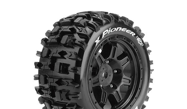 Louise T3296B RC X-Pioneer X-Maxx Complete Wheels (Rim Black) 24mm Mounting