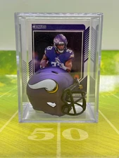 Minnesota Vikings Mini Football Revolution Helmet Shadowbox w/ Aaron Jones card