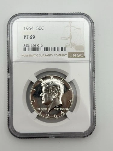 1964 Kennedy Half Dollar Proof PF69 NGC Graded 90% Silver US Coin