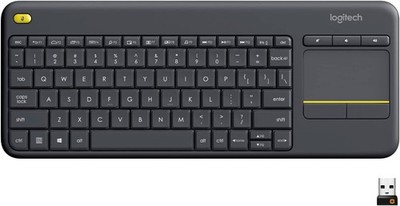 Logitech K400 Plus Wireless Touch TV Keyboard QWERTY Media-Friendly - Black