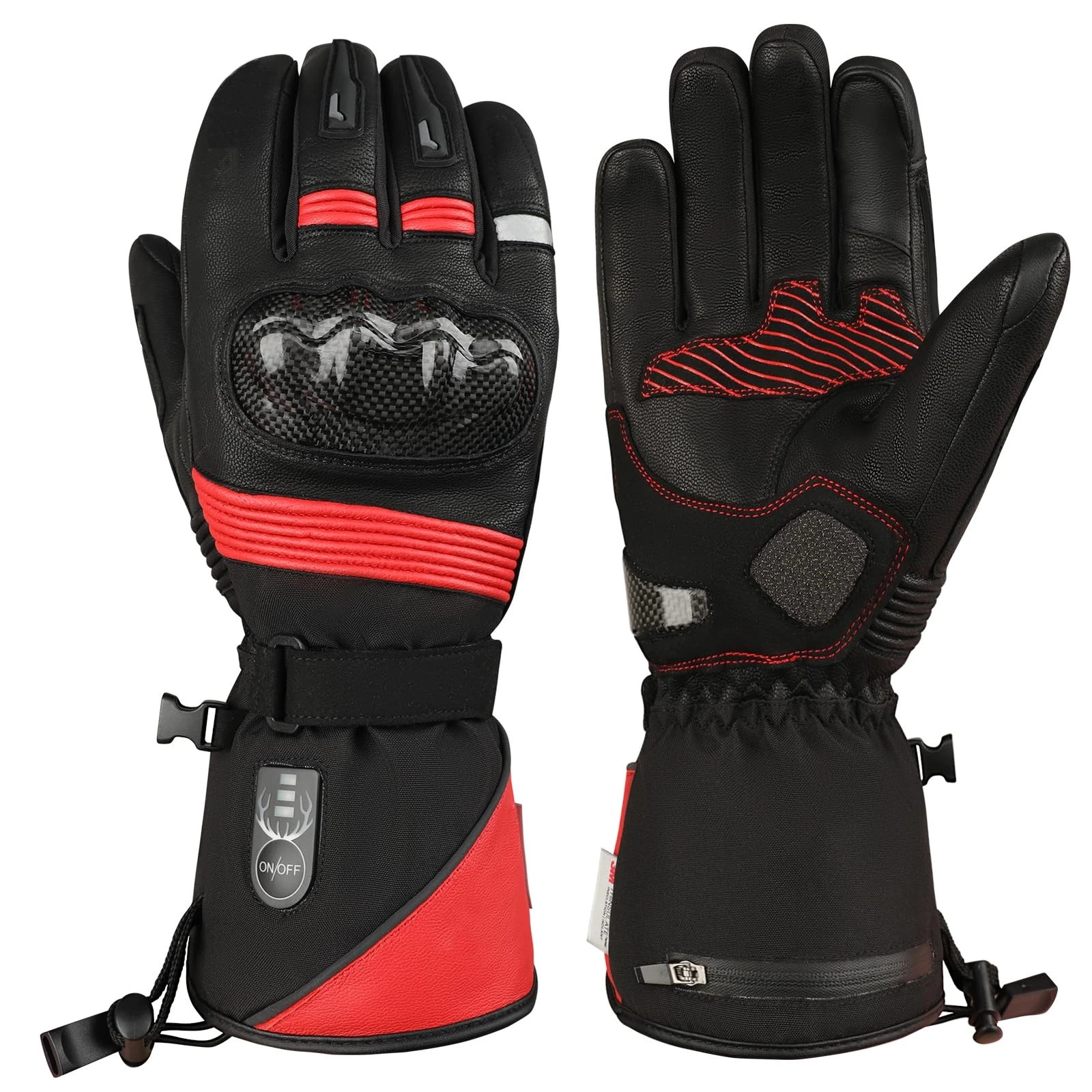 SNOW DEER Heated Motorcycle Gloves for Men Women,Rechargeable Electric Heating W