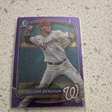 2023 Bowman Chrome Purple Refractor /250 Luke Dickerson BCP-218 Nationals