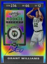 2019-20 Optic Contenders Grant Williams Blue Rookie Ticket On Card Auto /99 RC. rookie card picture