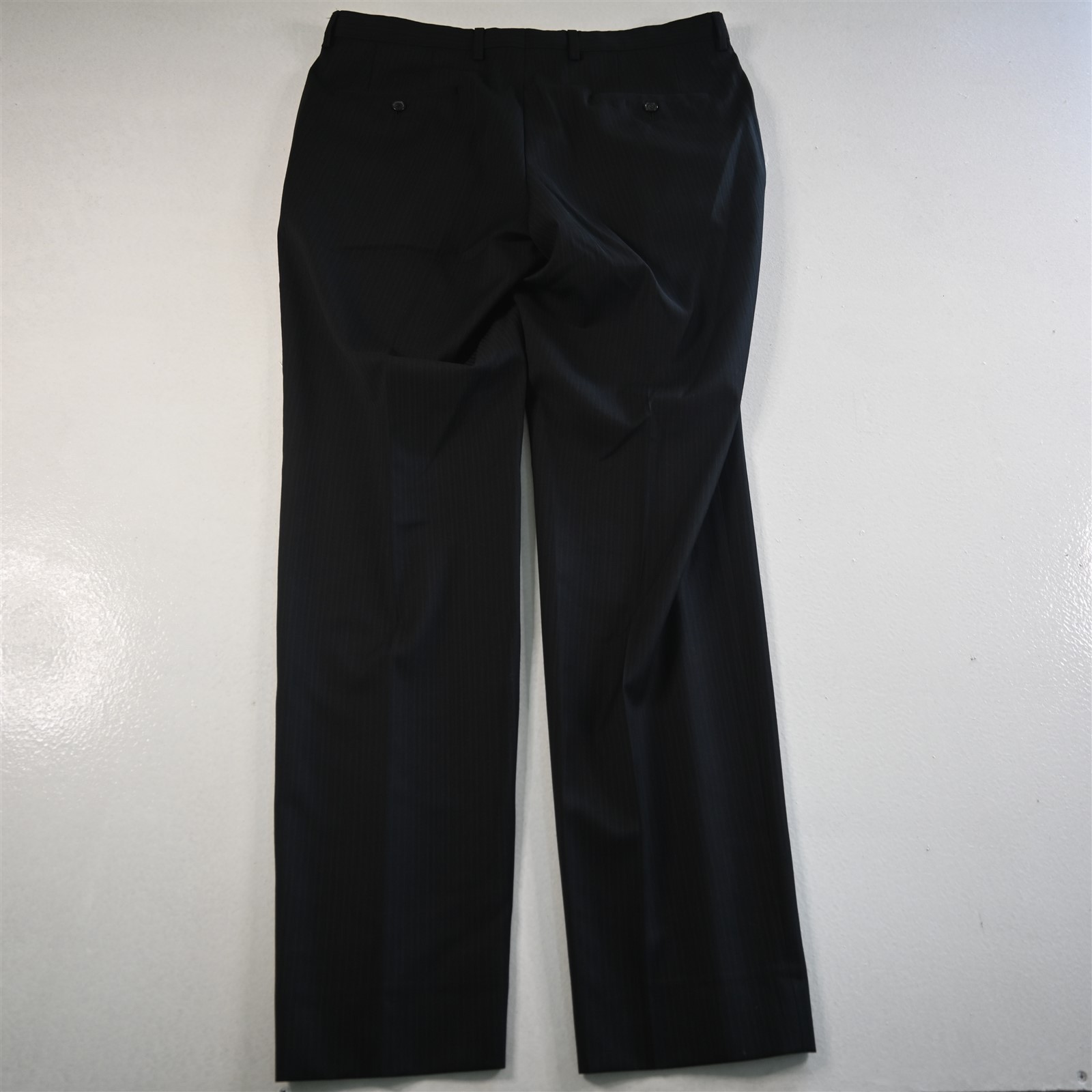 Hugo Boss 35x34 Black 100% Wool Striped The Grand Central Straight Mens Pants thumbnail 18