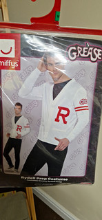 Smiffys Grease Rydell Prep Costume White Cardigan Top Size M #FD5
