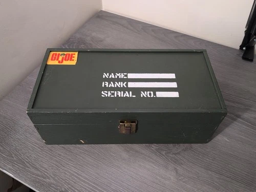 GI Joe Wooden Footlocker Case with Tray Rope Handles Hasbro 1964 Accessory