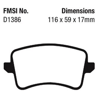 Pastillas de freno traseras de repuesto EBC UD1386 Ultimax2 para Audi Q5 2009-2017 Foto 3 de 4