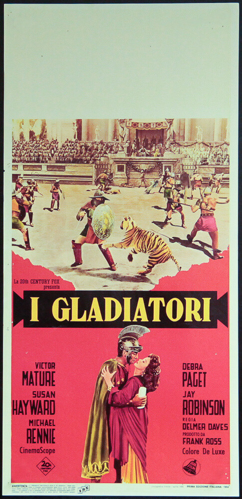 Locandina originale film I gladiatori (1954) - Regia di Delmer Daves