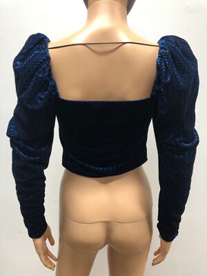 Haut Femme Dua Lipa X Pepe Jeans - Taille S - Bleu Velours - Élasthanne Et Polyester - Neuf Avec étiquettes