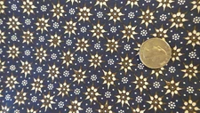 Cotton Fabric WHITE & OLIVE FLORAL ON NAVY BLUE Dear Stella-#53, 1 Yd/44"