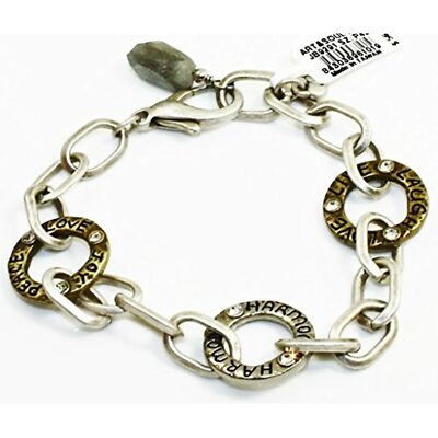 Brighton Art & Soul Harmony Joy Love Brushed Silver Bracelet NWT