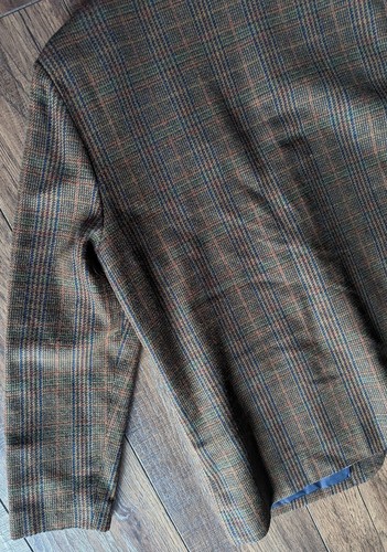 Vintage Sag Harbor Academia Wool Blend Plaid Oversized Blazer Womens Size 14 - Picture 16 of 18