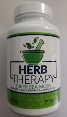 HERB THERAPY  Super Sea Moss - 100 Vegetarian Capsules - GMP Certified - 2/2027