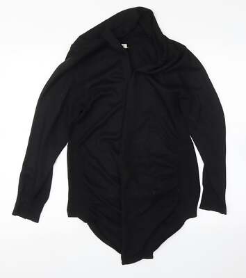 B&W Damen Strickjacke schwarz V-Ausschnitt Polyestermischung Größe M