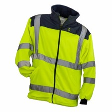 Warm Arbeitsjacke Herrenjacke Fleecejacke GELB HSV Arbeitspullover Zip URGENT