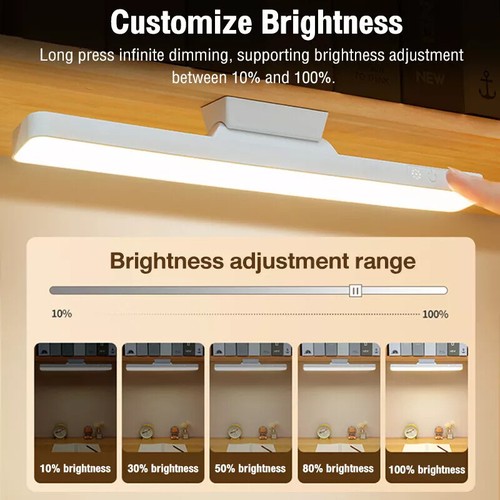 Magnetic LED Reading Desk Lamp Table Stepless Dimming Hanging Remote Night Light - Photo 9/11