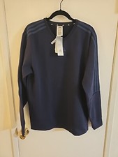 Adidas Mens Pullover Sweatshirt Jumper Size L Blue Long Sleeve NWT